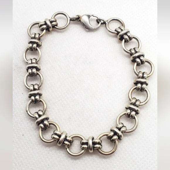 Bracelet 8"inch Elegant Sterling Silver and Gold . - Picture 2 of 5